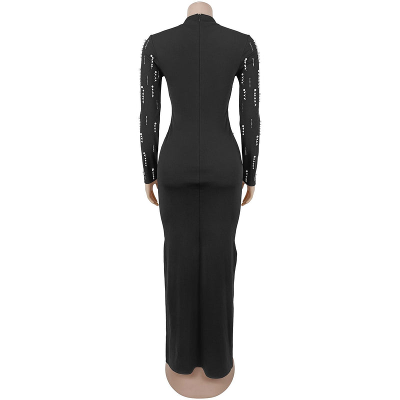 Hot Diamond Long Sleeve Maxi Dress BY 7767