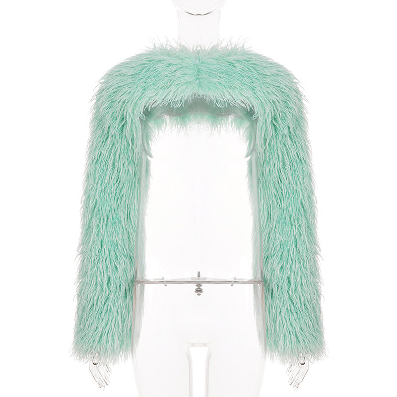 Furry Long Sleeve Ultra Short Jacket GPKJ MR51578