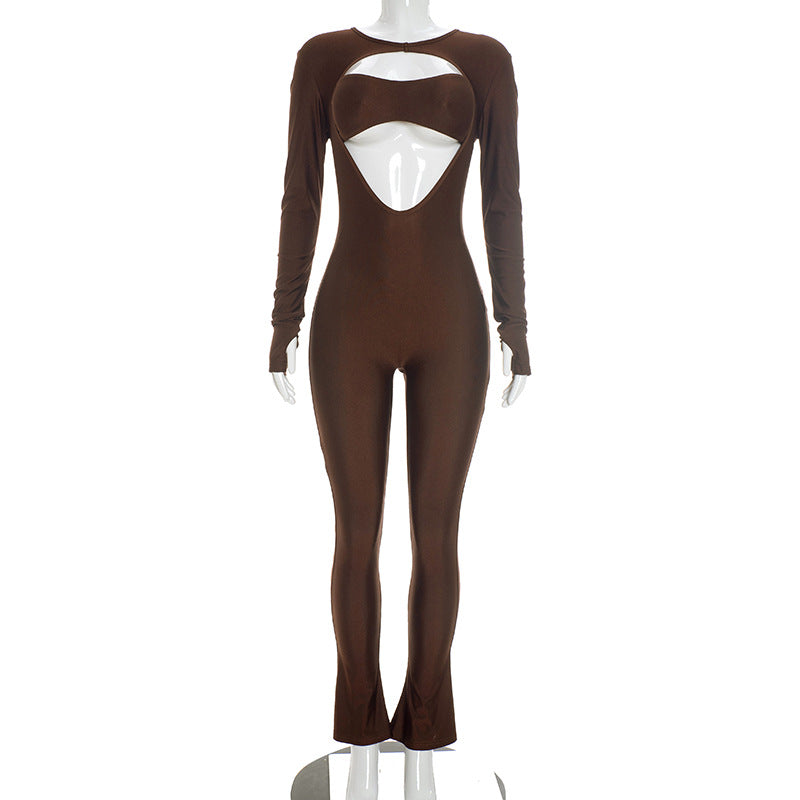 Hollow Out Long Sleeve Jumpsuit MXBF Y26JP311