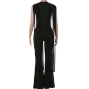 Mesh Sleeveless Ribbon Slim Jumpsuit GYME K25Q90612