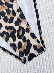 Leopard Print Bandage One Piece Swimsuit CASF 6511