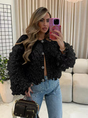 Knits Tassel Long Sleeve Button Coats GQNF F00121CM