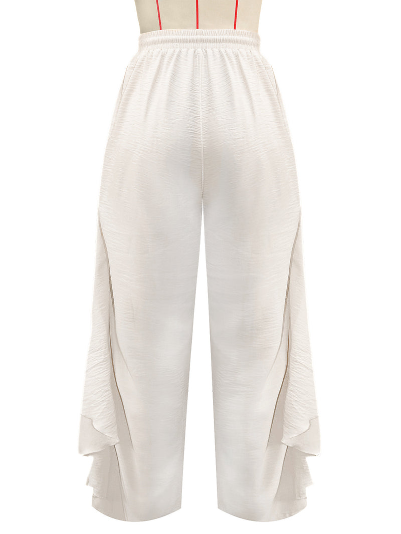 Asymmetric Layered Ruffle Casual Pants SH 391691