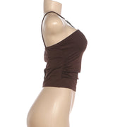 Solid Color Halterneck Tank Tops GZJQ K6B08952A