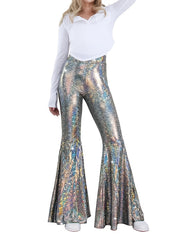 Hot Stamping Snakeskin Print Flared Pants GFMA 25069