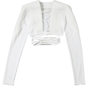 Wide Shoulder Long Sleeve Short Coat XEF K25C78071
