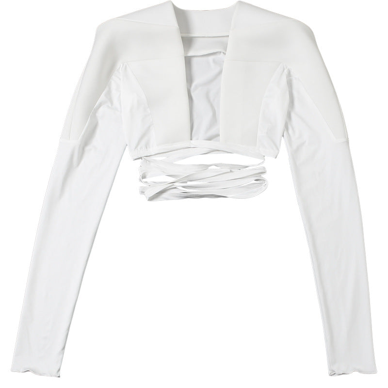 Wide Shoulder Long Sleeve Short Coat XEF K25C78071