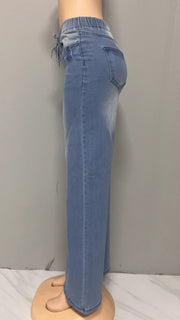 Drawstring Loose Wide Leg Jeans GSMF JQ2402