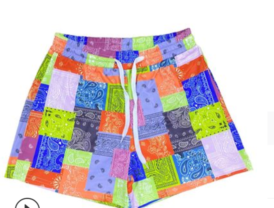 Plus Size Summer Casual Paisley Print Shorts FSL 108