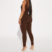 Solid Color Sleeveless Yoga Tight Jumpsuit GPBY 14472