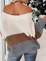 Color Block Loose Knits Sweater GZYF 1096
