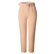 High Waist Belt Solid Suit Pants GATE P01A