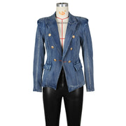 Fashion Double Breasted Denim Jacket Coats ZSD 0614