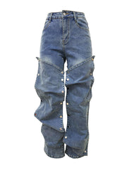 Removable Button Straight Jeans GXHF M81208