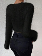Solid Color V Neck Sweater GZYF 1105