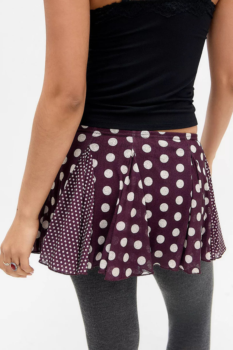 Polka Dots Print Yoga Sport Skirt QMZF 18021