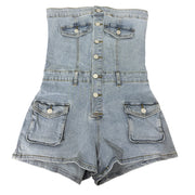 Fashion Denim Tube Tops Romper BGN 362