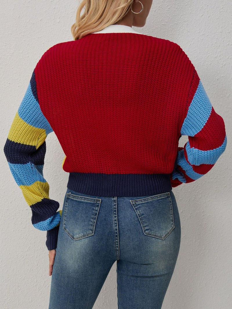 Color Block Letter Print Short Coats GQNF F00038T
