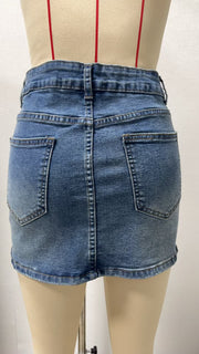 Casual Denim Washed Skirts GSMF 14369