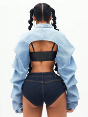 Ultra short Long Sleeve Denim Jacket GYXN 16007