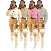 Fashion Solid Long Sleeve Shirts GCNF 0198