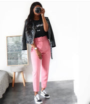 High Waist Belt Solid Suit Pants GATE P01A