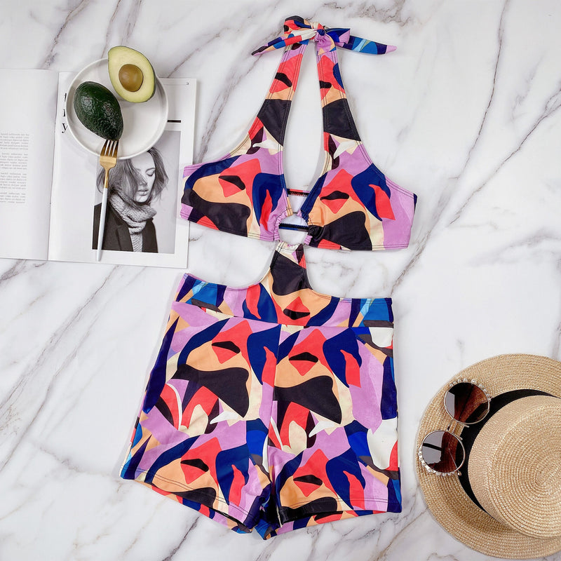 Sexy Halter Neck One Piece Swimsuit CSYZ B252W