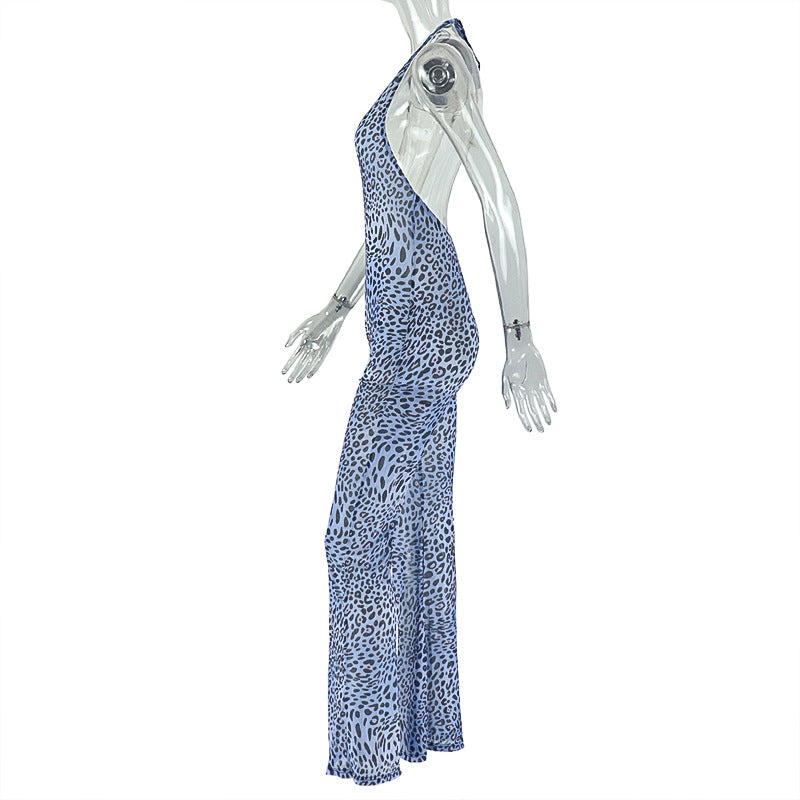 Halterneck U Neck Print Jumpsuit GJYO JP006281