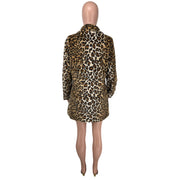 Leopard Print Long Sleeve Loose Plush Jacket NK 8629