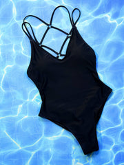 Solid Color Backless One Piece Swimsuit CSYZ C927R