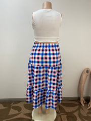 Plus Size Plaid Print Loose Half Body Skirt GAWE 6300