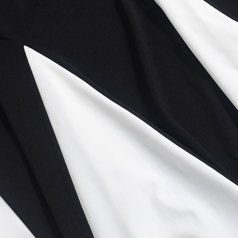 Contrast Color Patchwork Long Skirt GNZD 060122DBZ