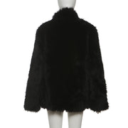 Long Sleeve Solid Color Plush Coat XEF K25C84302