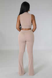 Solid Color Sleeveless Two Piece Pants Set FENF 5001