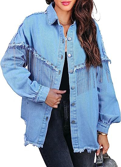 Chain Studded Street Fashion Single Breasted Denim Jacket GYAN 641