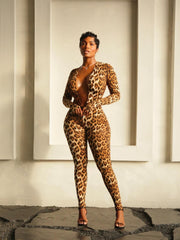 Long Sleeve Solid Color Tight Jumpsuit GQNF Y00252QC