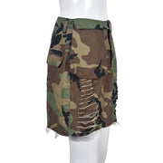 Camouflage Print Washed Mini Skirt GNZD 9236DD