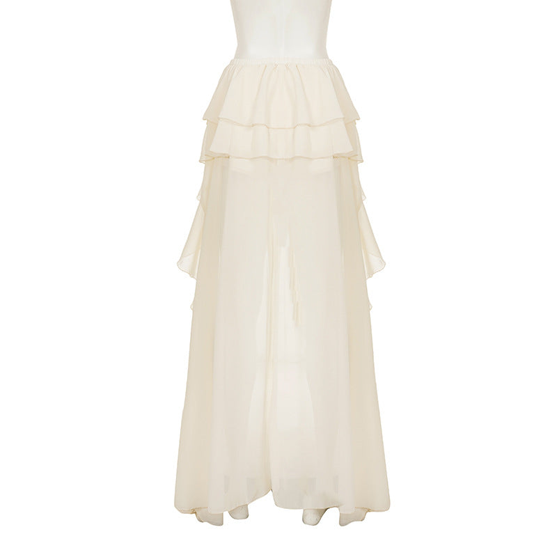 Irregular Ruffles Long Skirt GPKJ MR49151