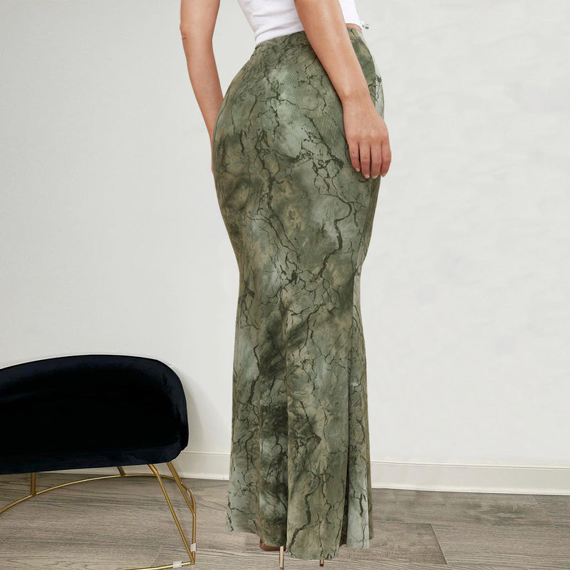 Printed Low waist Fishtail Skirt GFRT 42053SBG
