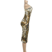 Fashion Printed Sling Maxi Dress DLSF K6D17454A