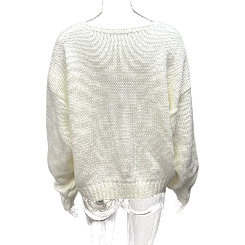 Single breasted Loose Knits Sweater GQNF Y00262CM