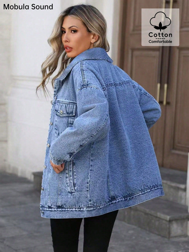 Fashion Long Sleeve Loose Denim Jacket Coat GYXN 20808