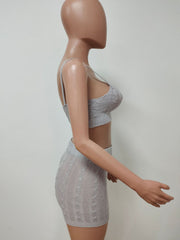 Sexy Knitted Cami Top And Shprts Two Piece Sets LSD 9802