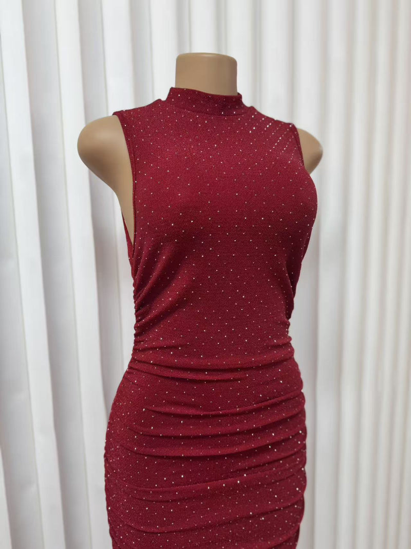 Sleeveless Solid Color Slim Maxi Dress GADE 11116