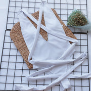 Print Tie Up One Piece Swimsuit CSYZ B03