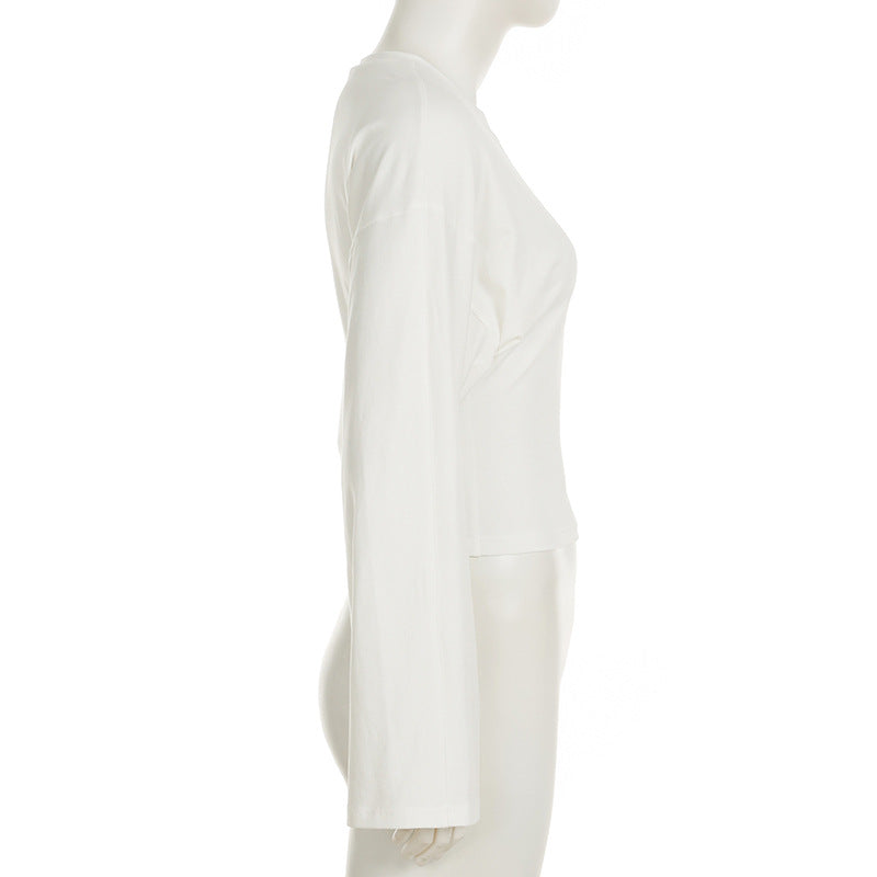 Solid Color Long Sleeve T Shirts GWEN JWFT38497