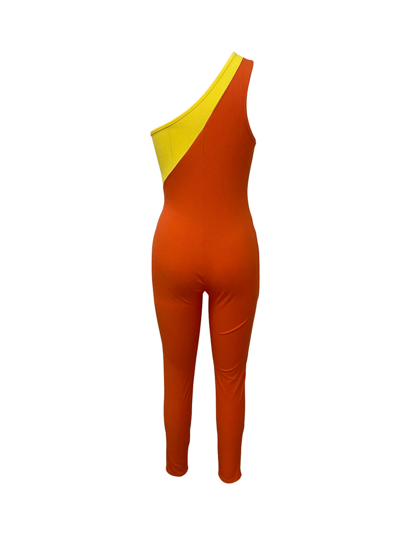 Hollow Out Single Shoulder Sport Jumpsuit LSD 2643