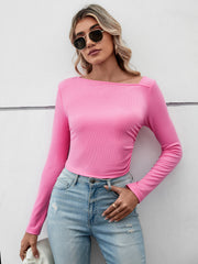 Solid Color O Neck T Shirt GYSQ WCCH0320