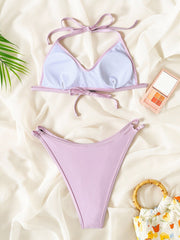 Sexy Printed Backless Bikinis 2 Piece Swimsuit CASF 6838