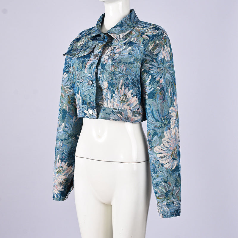 Print Long Sleeve Cardigan Jackets GFRT 42286TBG